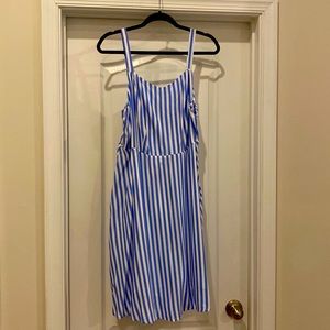 Blue and white stripe dress